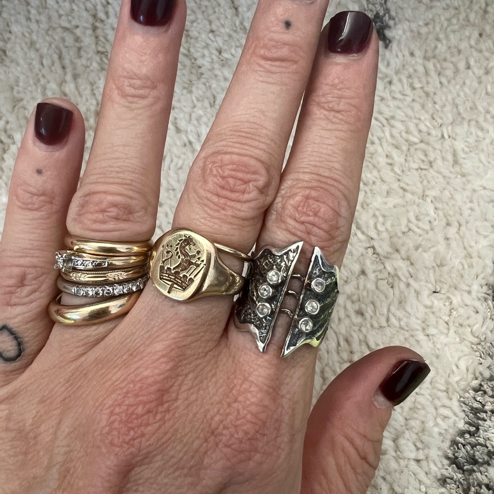 Sterling silver ring.  Corset ring.